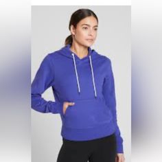 Athleta Sundown Hoodie Sweatshirt In Psbd. Beautiful Purpley Blue Color. High Hip Length, Lightweight Organic Cotton. Bundle Discounts Are Offered Casual Purple Top For Running, Purple Casual Activewear For Light Sports, Purple Sportswear Hoodie, Purple Hooded Sportswear Hoodie, Blue Fleece Activewear For Sports, Purple Sports Hoodie For Fall, Purple Sportswear Sweatshirt For Sports, Purple Hoodie For Sports In Fall, Winter Sports Activewear In Purple