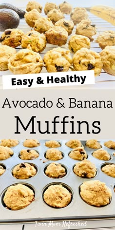 no refried sugar avocado and banana muffins