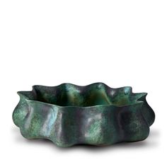 Large Cenote Bowl in Green - Reminiscent of Famous Tulum - Porcelain Vase with Organic Shape Evokes a Sense of Calm Contemporary Pottery, Organic Ceramics, Glazed Bowl, Wood Detail, Porcelain Bowl, Modern Ceramics, Large Vase, Luxury Decor, Fine Porcelain