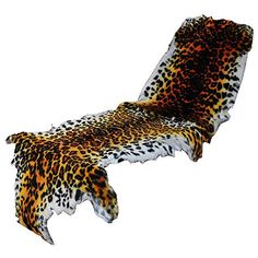 an animal print chaise lounger on white background