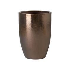 a large metal vase on a white background