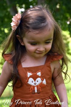 Fox Dress Fox Girls Dress Girls Fall Dress Baby Fox Dress Baby | Etsy Photo Shoots Birthday, Birthday Photo Shoots, Girls Fall Dresses, Girl Hair Dos, Fox Dress, Outfit Birthday, Fox Girl