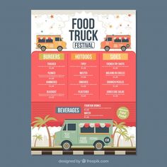 the food truck festival poster is shown