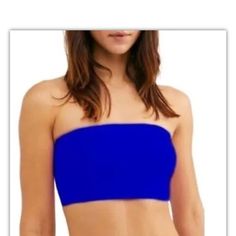 Nwt Frepeople Nina Bandeu Free People Blue Flame . Measurements Size S Bust -11"In Length-5"In. No Pets No Smoking Home.Ships Fast !! Blue Stretch Bandeau Top, Blue Seamless Bandeau Top, Trendy Blue Bandeau Top, Lace Bandeau Bra, Lace Halter Bralette, Fashion Forms, Halter Bralette, Blue Flame, Lace Bandeau