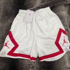 Brand New Shorts. The Inseam Is Short So They Fit Great. Total Length Is 16”, Inseam Is 5.5” Will Go Great With Your Jordan Shoes! Short Basketball Shorts, White Athletic Shorts For Streetwear, White Athletic Shorts For Streetwear In Spring, Air Jordans Women, Jordan Shorts, Jordan Essentials, Athletic Clothes, Jordan Basketball, Basketball Clothes