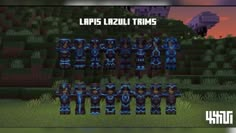 some blue and black characters are standing in front of an orange sky with the words lapis luzuli times on it