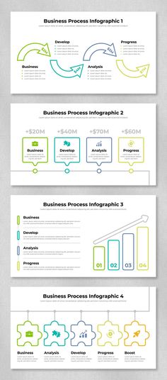 the business process info sheet is shown in three different colors