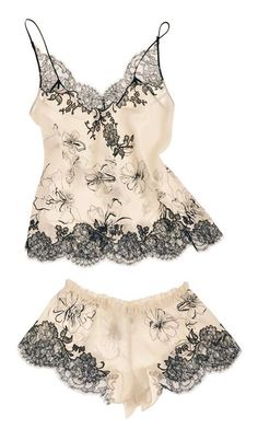 Carine Gilson Lingerie Couture - '"Aurelia Print" Camisole & Boxer ("Cruise"-Collection 2015) Carine Gilson, Pijamas Women, Vintage Lingerie, Sports Illustrated