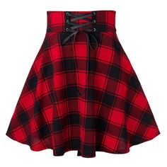 100% Cotton Imported Zipper Closure This Is A Youth Fashion Plaid Mini Skirt, The Front Using Lace Up Tie Decoration, Classic Plaid Pattern, Fashion Lovely Skirt Design, Is A Must Have Item In Spring And Summer Features: High Waist With Lace Up Decorative, Above The Knee Length, Aline Style Pleated Flared Hem Fabric: Classic Plaid Pattern Fabric, Suitable For Spring/Summer/Fall Style: Short Skater Mini Skirts Aline Style Flared Plaid Pattern Mini Skirts For Junior/Teens/Lady Contact Us: Please C Scottish Skirt, Plaid Print Skirt, Anime Skirts, Goth Skirt, Gothic Skirt, Checked Skirt, Look Grunge, Outfit Vintage, Purple Skirt