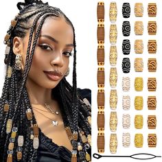 PRICES MAY VARY. Value Pack:You will receive 7 different style braid beads.For each style,there are enough quantity for you to decorate your hairstyle in daily life.Various shape and multiple color will make your hair look unique and attractive. Good Material:Wooden hair beads are made of good-quality imitation wood and plastic acrylic,which makes our loc beads sturdy,durable and have smooth edge surface.These dreadlock beads not easily broken,light in weight,can be used for a long time. Wide Us Beads In Hair, Locs Jewelry, Beads For Braids, Beads For Hair, Loc Beads, Braid Beads, Hair Braid Beads, Braids Knotless, Braid Accessories