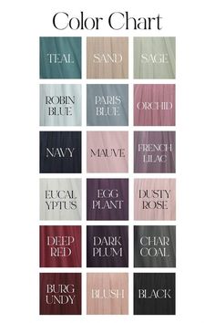 the color chart for this hair dye is shown in shades of blue, pink, green and