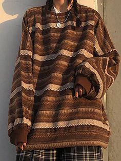 Free Shipping 80's Grandma Sweater Brown L under US$36.00 in Sweaters at AnotherChill.com Online. Check reviews and buy it today. Aesthetic Grandma, Sweater Grunge, Streetwear Sweater, Grandma Sweater, Aesthetic Streetwear, Retro Sweater, Sweater Brown, Aesthetic Pfp, Bodycon Floral Dress