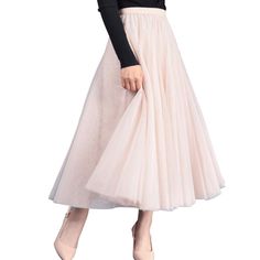 PRICES MAY VARY. The women tulle skirt adopts two layer high quality tulle fabric and a layer lining, soft and skin-friendly with good texture One size, skirt length is around 33.05". Elastic waistband is able to stretch from 24.8" to 32.67" easily Pleated A line maxi skirt with big hem make you look slimmer and sweeter, suitable for both daily casual wear and formal occasions such as party, prom, bridesmaid, photo shot and more The elegant petticoat with moderate thickness fits most seasons, ea Women Tulle Skirt, A Line Maxi Skirt, Pleated Tulle Skirt, Womens Tulle Skirt, White Tulle Skirt, Long Flowy Skirt, Skirts Flowy, Tulle Long Skirt, Tulle Maxi Skirt