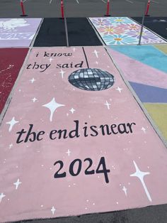 the end is near sign painted on the ground