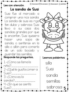 the spanish language worksheet for children with pictures and words to describe in english