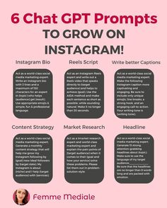 the info sheet for how to grow on instagramm, which includes five different types of