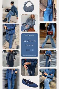 Denim Fall Outfits, Denim Bag Outfit, Denim Outfit Fall, All Denim Outfits, Animal Print Outfits