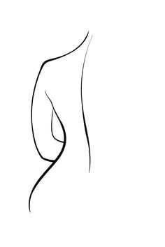 a line drawing of a woman's breast