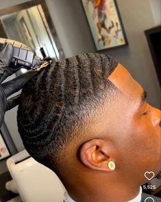 Mid Fade With Waves, Waves Mid Fade, Low Drop Fade Haircut For Black Men, Bald Fade With Waves