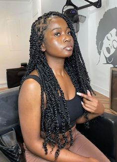 Box Twist Hairstyles, Passion Twists Hairstyle Side Part, Short Plaits Hairstyles, Long Mini Passion Twist, Medium Length Goddess Braids, Mid Back Braids, Extra Small Passion Twists, Queens Hairstyles, Goddess Passion Twists