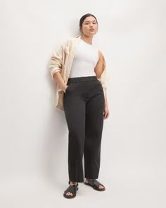 The Easy Pant Black – Everlane Effortless Relaxed Fit Straight Leg Pants, Loosely Fitted Straight Leg Work Pants With Elastic Waistband, Relaxed Fit Pants With Welt Pockets For Daywear, Relaxed Fit High-waisted Dress Pants With Elastic Waistband, Versatile Relaxed Fit Dress Pants With Elastic Waistband, High-waisted Relaxed Fit Dress Pants With Elastic Waistband, Relaxed Fit Straight Leg Casual Pants, Relaxed Fit Straight Leg Pants For Daywear, Casual Straight Leg Pull-on Dress Pants