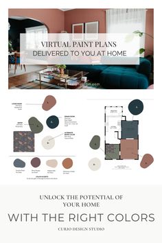 the interior design process is shown with different colors