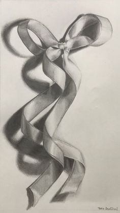 a pencil drawing of a ribbon