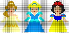 an image of the same character as each other in pixellated style, with different colors and