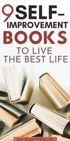 the book cover for 9 self improvement books to live the best life, with an image of