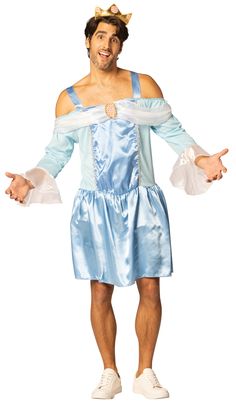 PRICES MAY VARY. Men's cross dress costume reminiscent of Cinderella Includes dress and crown One size, fits men up to XL Polyester, spot clean only Cinderella met a fella... and that is you! Yes, gentlemen, you too can now be Cinderella in this cross dress style costume. Great for Halloween, cosplay, parties, festivals or whenever you have the whimsy! Candyland Dress, Weird Ads, Pretty Halloween Costumes, Cross Dress, Pretty Halloween, Princess Dress Up, Dress Men, Pretty Princess, Man Up