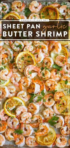 SHEET PAN GARLIC BUTTER SHRIMP, sheet pan, weeknight dinner ideas Seafood Dinner Recipes, Sheet Pan Suppers, Sheet Pan Dinners Recipes, Meal Options, Shrimp Dinner, Garlic Butter Shrimp, Shrimp Recipes For Dinner, Butter Shrimp, Garlic Butter Sauce