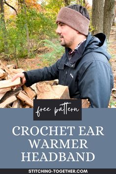 Crochet  ear warmer headband pattern for cozy winter wear. Crochet Ear Warmer Headband, Ear Warmer Pattern, Crochet Ear Warmer Pattern, Crochet Men, Headband Ear Warmer, Crochet Ear Warmer, Ear Warmer Headband, Headband Pattern