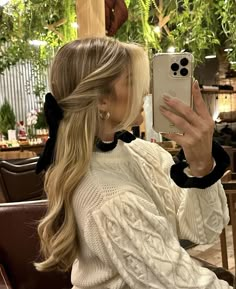 Ribbon Hairstyle, Effortless Hairstyles, Casual Hairstyles, Aesthetic Hair, Cute Hair, 2024 Vision, Pretty Hairstyles, Hair Looks