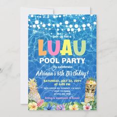 an image of a pool party birthday card