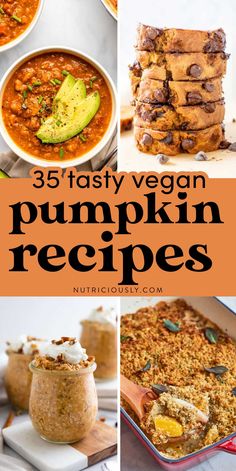 there are many different pumpkin recipes in this collage