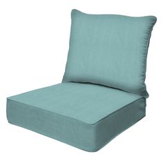 an outdoor chair cushion with two pillows on the bottom and one pillow in the middle