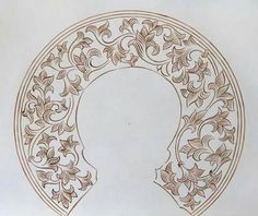 a drawing of a woman's head in a circular frame with leaves on it