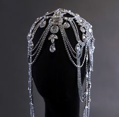 Rhinestone Headpieces Jewelry，brides Costume Crystal Head Chain，Headpiece Forehead Teardrop Hair Chain Bridal Festival Chain Hair Piece, Siren Headpiece, Head Jewelry Headpieces, Hair With Headpiece, Ornate Headpiece, Head Piece Jewelry, Forehead Crown, Fantasy Headpieces, Surreal Jewelry