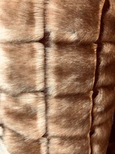 "Beige check mink faux fur fabric. 60\" wide. Sale by 1/2 yard - 1 yard." Gold Fox, Faux Fur Pillow, Fur Pillow, Fur Fabric, Beautiful Curls, Black Luxury, Faux Fur Fabric, Fur Fabrics, Faux Fur Vests