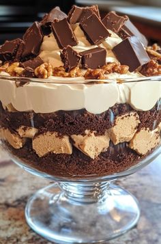 a dessert dish with chocolate and marshmallows on top