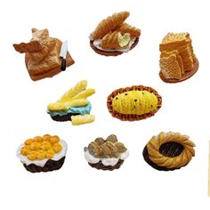 there are many different types of pastries on the table