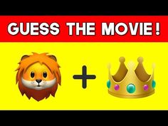 a lion with a crown next to a sign that says guess the movie and it's