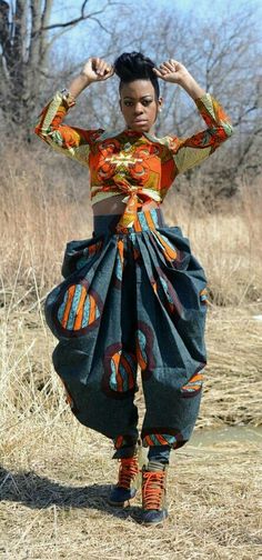 ♡AfroPolitan Solarpunk Fashion, African Print Pants, Harem Pants Fashion, Print Pant, Harem Pant, African Style