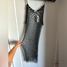 Gorgeous Mesh Beaded Layering Dress From The Maeve Brand At Anthropologie One Tiny Minor Snag One Size, Very Stretchy Would Look Cool Over A Slip Dress With Boots Or T-Shirt Dress Fish Scale Dress, Slip Dress With Boots, Scale Dress, Siren Core, Overlay Dress, Mesh Overlay, Layer Dress, Mesh Dress, Dress With Boots