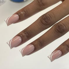 Back To Uni Nails, No French Tip Nails, Side French Tip Nails, Side French Nails, Nails Tech, School Braids, Acrylic Toe Nails, Glittery Nails, Girly Acrylic Nails