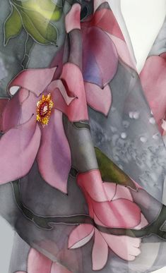 Light gray with Pink Magnolias handpainted silk scarf, hand painted silk scarf, gift for her, long silk scarf BatikIulia silk scarves , size 79 * 20 inches. Dimensions Length: 200 centimeters; Width: 50 centimeters Light gray silk scarf, handpainted, hand painted silk scarf, gift for her, long silk scarf, BatikIulia silk scarves. 100% natural silk, hemmed. It is a stylish accessory for any outfit. This is a unique scarf. This silk scarf light grey is an accessory for an outfit of the day, or a g Painted Silk Scarves, Silk Painting Techniques, Handpainted Silk Scarves, Small Silk Scarf, Unique Scarf, Long Silk Scarf, Silk Scarf Painting, Hand Painted Silk Scarf, Handmade Scarves