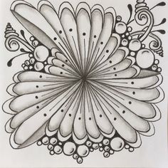 a drawing of an abstract flower design