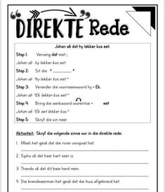 a printable worksheet with the words,'directe rede '