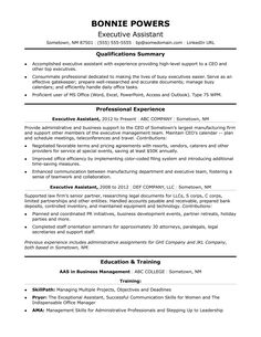 a professional resume for an executive assistant in the office, with no work experience on it