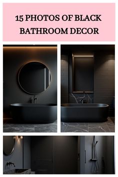 15 Photos of Black Bathroom Decor Bold Tile